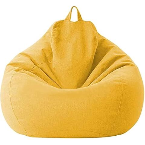 Highdi Bean Bag No Filler Gaming Beanbag Chair Cover for Adult Kid Without Filling Highback Comfortable Lazy Sofa Soft Beanbag Toy Storage Bean Bag Seat (80x90cm,Yellow) Cover