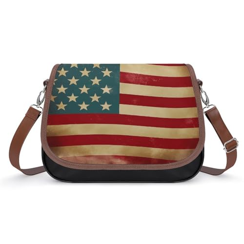 Sac à bandoulière vintage en cuir pour femme aux finitions soignées