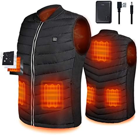 Srivb Heated Vest, USB Charging Lightweight Heating Vest for Men Women Washable Body Warmer with Battery Pack Included for Outdoor Hunting Hiking Camping Motorcycle Skiing (Large)