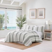 Tommy Bahama - Quilt Set, Luxuriously Soft Textured Bedding with Matching Shams, Striped Design, Modern Home Essentials La Prisma Green, King