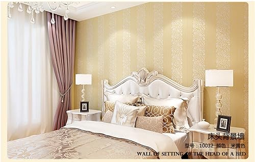 CULTS Beige Papier peint intissé 9,5 x 0,53 m Rayures Verticales Papier peint 3D Gaufrage Papier peint Minimaliste non tissé pour la maison Chambre Salon Papier peint Décoration murale