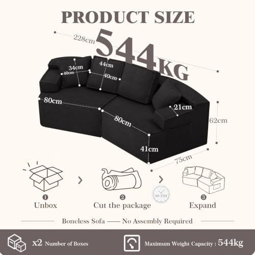 Sofá modular para salón pequeño COMHOMA convertible en cama de piel 3
