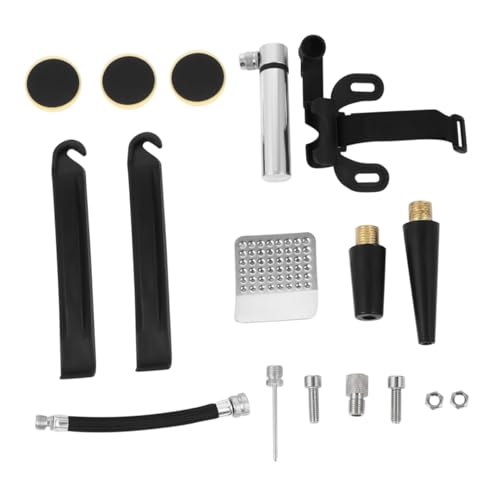 Mipcase Mini Bike Aluminum Pump Tire Repair Kit Glueless Patch Kit Bike Accessories Supplies Fast Inflation Pump