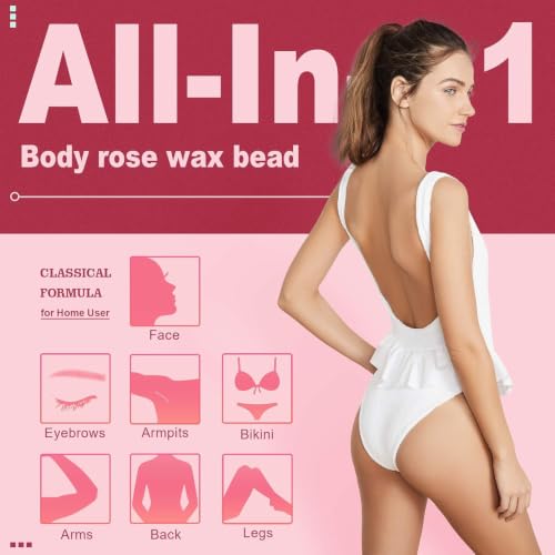 Image of Ajoura 2 lb Hard Wax Beads, All-purpose Wax Beans for Sensitive Skin | Large Area Coarse Hair Removal, Refill Bag for Brazilian Bikini, Face, Eyebrows, Underarms, Arms, Chest, Back, Legs