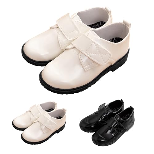 Boys Dress Leather Shoes with Lace Strap Flat Non Slip Wedding School Uniform Formal Sneakers Kids Ankle Soft Shoes