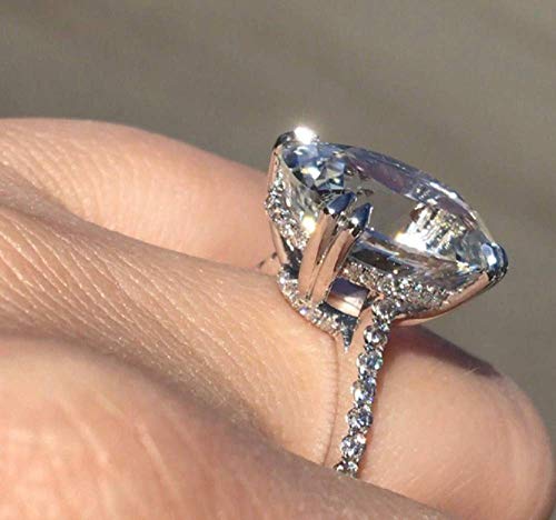 Duan Classic Promise Ring 925 Sterling Silver Oval Cut 3Ct Aaaaa Zircon Cubic Zirconia Promise Engagement Wedding Band Rings Size 6-10 (Us Code 6) #TOP3