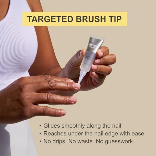 Image of Kerasal Restore & Repair Nail Care Brush, Healthier Looking Nails, 0.43 oz | Nail repair with Urea, Lactic Acid and Tea Tree Oil helps improve damaged nail appearance and smooth uneven texture.
