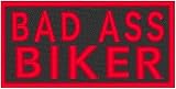 Bad Ass Biker Patch with Hook & Loop Tactical Morale Travel Emblem Red Border
