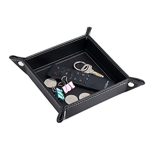 YAPISHI Key Dish Bowl for Entryway, Catchall Holder Bedside Table Valet Tray for Men's Pocket Stuff, PU Leather Nightstand Organizer for Dice/Coins/Wallet/Watch/Rings/Sunglasses, Dresser/Coffee Table
