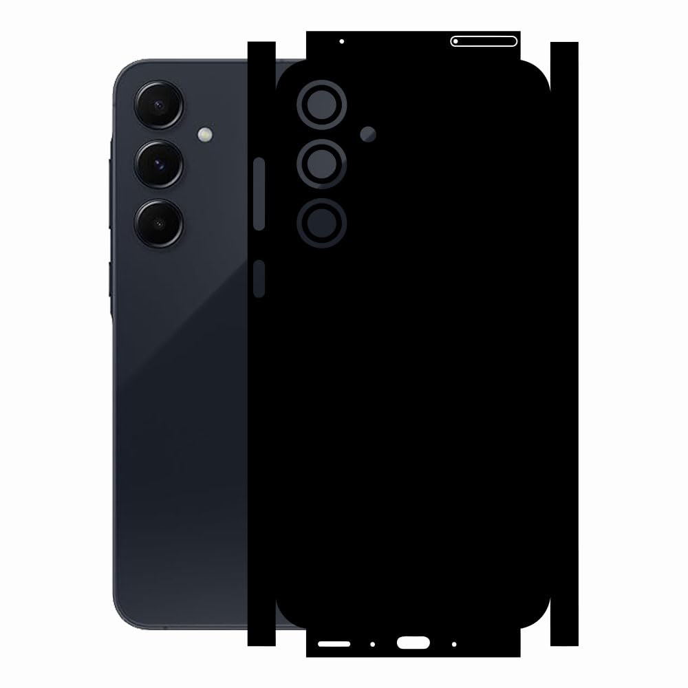 AtOdds - Compatible for Samsung Galaxy A35 (5G) - Mobile Back Skin Sticker - Lamination - Back Screen Guard Protector Film Wrap (Design - Matte Black)-image-7