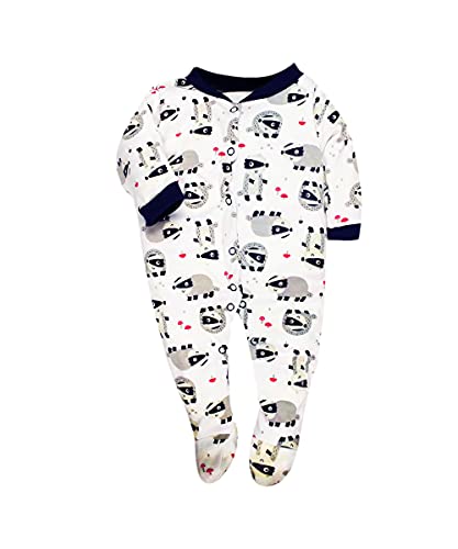 Image of Baby Multi-Color Long Sleeve Cotton Sleep Suit Romper for Boys and Girls Set of 3