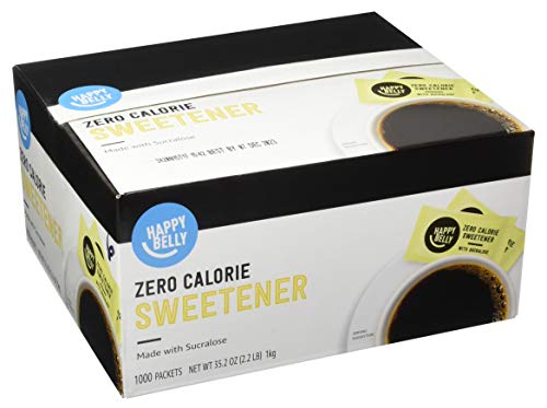 Amazon Brand - Happy Belly Zero Calorie Yellow Sucralose Sweetener Powder Packet, 1000 count (Previously Sugarly Sweet), 2.2 pound (Pack of 1) - image 1
