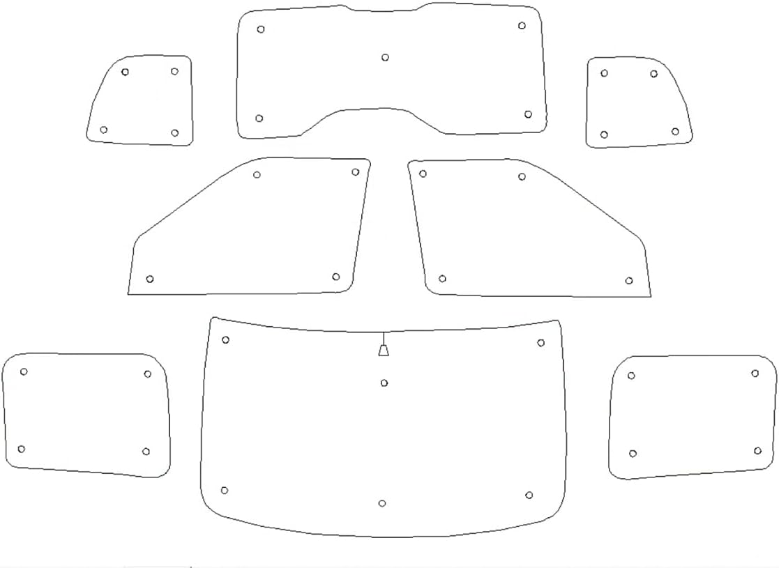 Thermal Blinds Compatible with Opel Combo D (Years 2012-2018) (Full Set + Tailgate) with Backing Colour in Yellow, Reversible