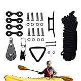 Kajakbrücke Rigging Kit - Schraubenset für Wagen mit Haken, Hardware für Kanu-Rigging, Angelkajaks, Konfiguration der Riemenscheibe aus Paracord, Ringösen