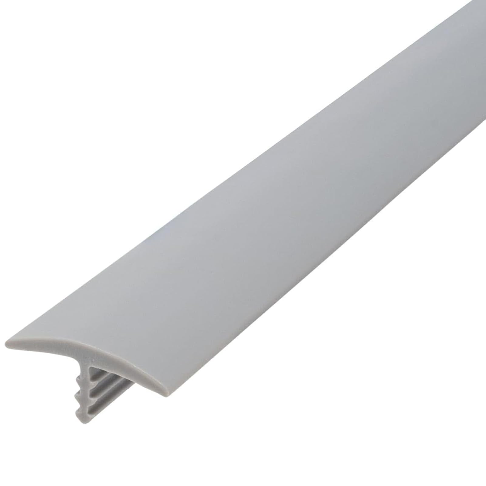 25 Ft Grey 3/4" Plastic Center Barb Tee Moulding,Flexible Rubber T-Molding Trim,Edge Banding for Game/Arcade Machines,Counters, Shelves Plywood and Tables