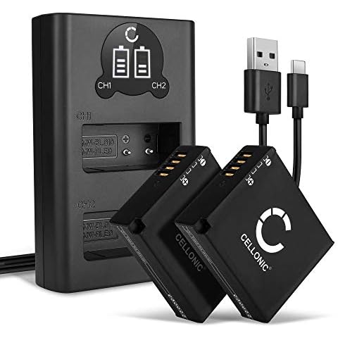 CELLONIC 2X Kamera Ersatzakku BP-DC15 BP-DC15-E BP-DC15-TK BP-DC15-U für Leica D-LUX D-LUX 7, Ersatz Akku 1050mAh + Dual Ladegerät BC-DC15 BC-DC15-E Kameraakku Zusatzakku Battery Cover