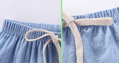 Linen Shorts for Toddler Boys Summer Elastic Waisted Boys Athletic Shorts with Drawstring Solid Pull-On Jogger Pants2