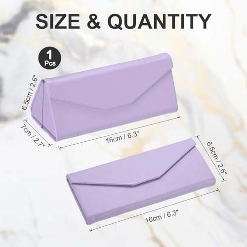 Image of PATIKIL Foldable Glasses Case, Triangle Magnetic Sunglasses Organizer Case PU Leather Hard Eyeglass Case (1 Pcs)