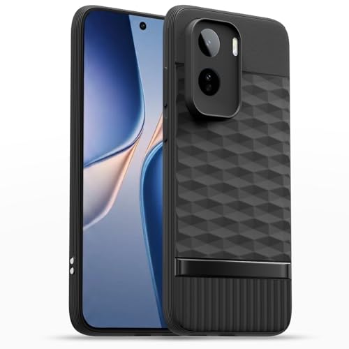 Image of Pikkme Back Cover for Vivo T5 Pro 5G Camera Protection 3D Hexa Cube Design Silicone Protective Bumper Case (Black)
