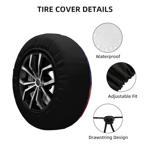 Image of Abstract Mountain Sunset and Deer Spare Tire Cover Wheel Protectors Weatherproof Deer Pattern Wheel Covers Universal Fit for Trailer RV SUV Truck Camper Travel Trailers Accessories 17 Inch