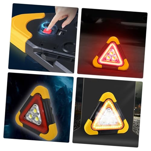 Triangle de sécurité réfléchissant LED compact avec support stable et lampe de travail