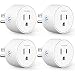Smart Plug Compatible with Alexa Google Assistant IFTTT for Voice Control, Teckin Mini Smart Outlet Wifi Socket with Timer Function, No Hub Required, White FCC ETL Certified
