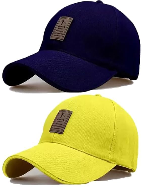 Image of rytoria Combo 3 Pcs Cap for Men and Women Unisex Cotton Caps Adjustable Strap Free Size Summer Sports Cricket Gym Dance