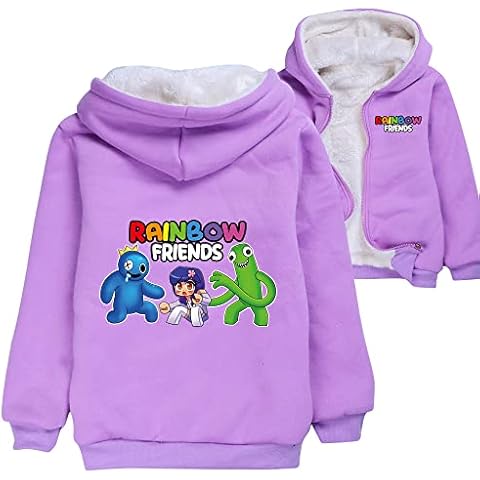 Kids Rainbow Friend Costume Plush Coat Rainbow Cosplay (purple,130cm,5 Years,6 Years) Cover