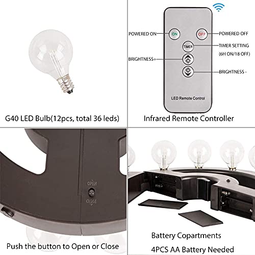 Umbrella Light, Outdoor Umbrella Led Lights Battery Operated Wireless With Remote Control, Zhongxin Patio Umbrella Pole Light With 12 Warm White G40 Led Bulbs, For Backyard Umbrellas Or Camping Tent … #TOP4