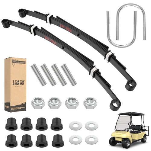 10L0L Golf Cart Heavy Duty Rear 4-Leaf Spring Kit with Bushings & Sleeves for Club Car DS Golf Cart Accessories