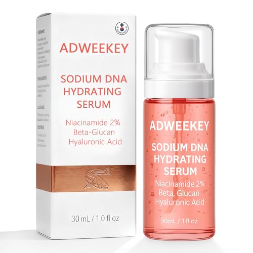 ADWEEKEY Sodium DNA (PDRN/“Salmon DNA”) Hydrating Serum – Niacinamide 2% + Beta-Glucan – Fragrance-Free, Glass-Skin Look, Barrier-Friendly, Sensitive Skin Serum – 1.0 fl oz / 30 mL