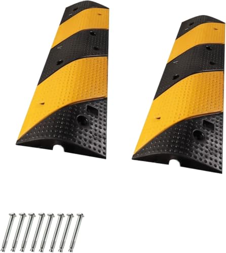 Paquete De 2 Cubiertas para Cables De Piso - Topes De Velocidad De 1 Canal para Entradas De Vehículos Y Uso Exterior, Capacidad De 22000 Libras, Ideal para 100 * 30 * 5cm/39 * 12 * 2in