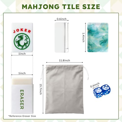 Set de Mahjong Americano con 166 fichas acrílicas y accesorios miniatura 2