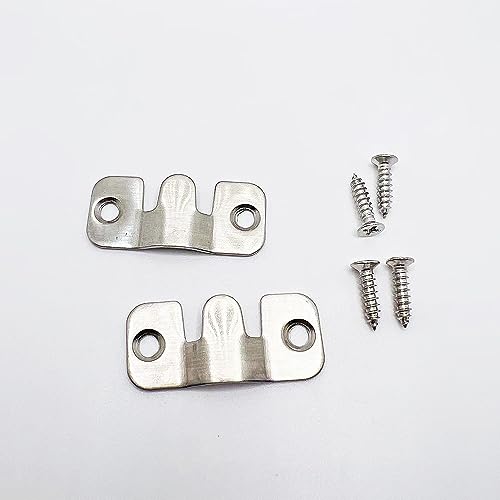 Image of Mirro Hanging Hardware Buckle Wall Brackets for Hanging 1.73x0.75 Inch Stainless Steel Picture Frame Mounting Hardware 12 PCS Z Brackets French Cleat Hanger Picture Hanging Brackets with Screws-Silver