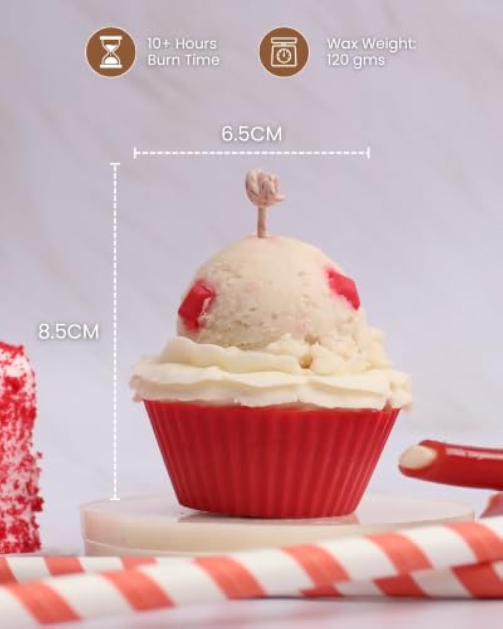 Whipandwick Red Velvet Cupcake Scented Candle