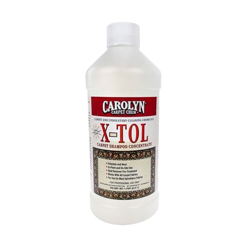 Carolyn X-TOL Carpet Shampoo Concentrate – 16oz Bottle | Professional Carpet, Rug & Upholstery Cleaner | Deep Cleaning Formula for Wool, Oriental Rugs & Fabric Furniture | Made in USA