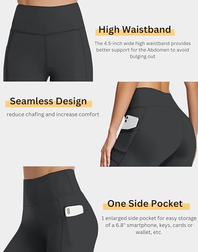 Image of Women's Polyester Stretchable Gym Shorts with Side Pockets High Waist Slim Fit Above Knee Length Activewear Tights Gym Fitness Cycling Running Yoga Shorts for Women