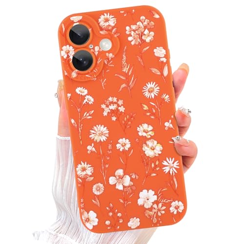 Image of ZIYE for iPhone 17 Case Orange Flower Pattern Phone Case