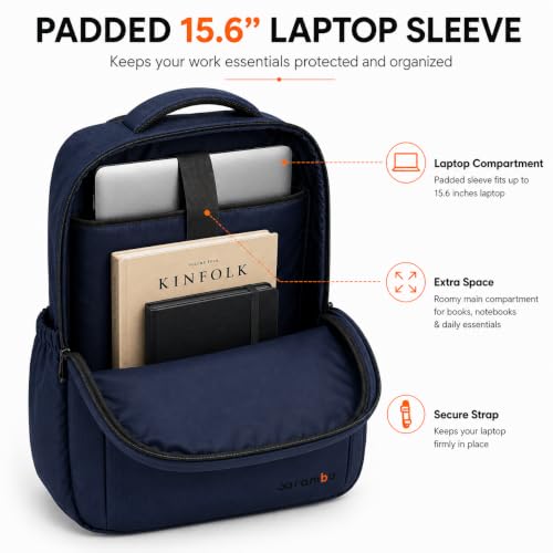Image of CARAMBA CARRYMATE 26.5L Overnighter Laptop Backpack | Water Resistant Travel Bag with 15.6 inch Padded Laptop Sleeve, Trolley Strap & Dual Compartments for Office, Business, College Men & Women
