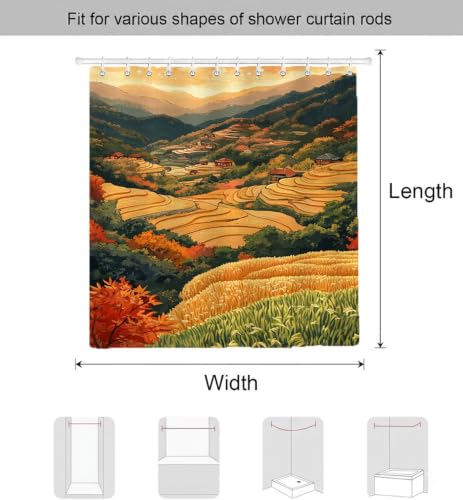 Rideau douche rétro lavable grand format pour protection de baignoire 200x200