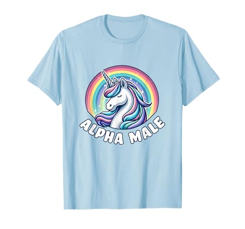 Hombres divertidos irónicos Lindo unicornio Alpha Male Camiseta
