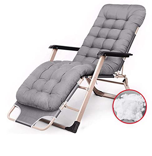 Sillón reclinable Plegable Acolchado Textoline para Playa, Tumbona para jardín y Camping al Aire Libre, sillón para Siesta para Exteriores, jardín, Playa, soporta 200 kg, Azul (Gris)