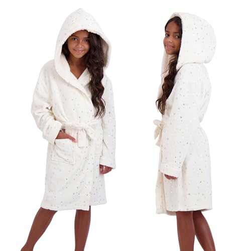 Image of US Angels Plush Robe For Girls- Plush Winter PJ Robe With Pockets, Hoodie & Belt- Ultra-Soft Bathrobe