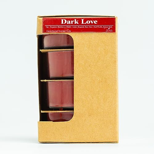 Image of AuraDecor Scented Soy Wax Acrylic Jumbo Tealight Candle, Organic Luxury Aroma, Aromatic /Aromatherapy Votive Candle || Burn Upto 9 Hours (Dark Love, Set of 4 Jumbo Tealight)