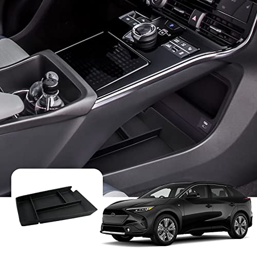 LFOTPP Silikon Mittelkonsole Aufbewahrungsbox für Toyot*a Bz4x 2022 Zentrale untere Ebene Behälter Organizer Tablett Verstauen, Auto Zubehör ((Nur für Linkslenker geeignet)
