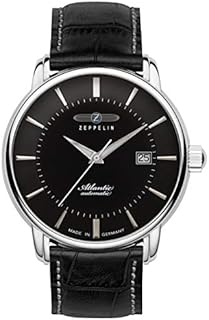 Zeppelin Herren-Automatikuhr Atlantic Swiss Lederband schwarz 8452-2