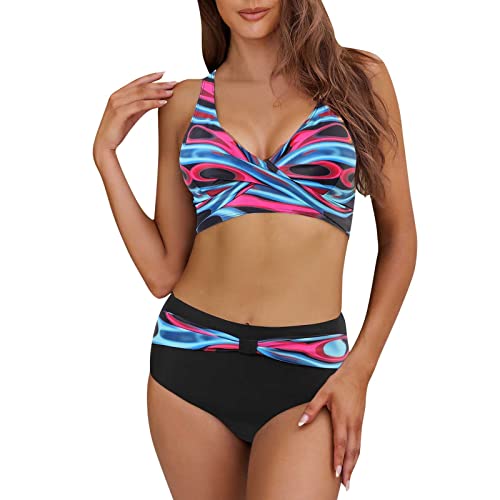 Bikini para mujer conjunto de trajes de baño cruzados con espalda cruzada y relleno