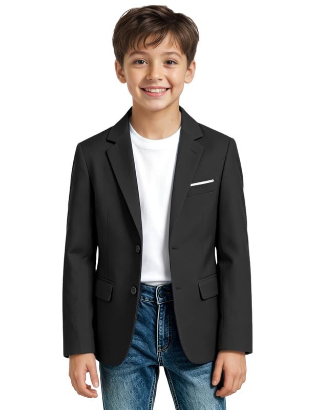 Image of Visaccy Boys Suit Jacket Toddler Formal Blazer Slim Fit Sport Coat for Kids