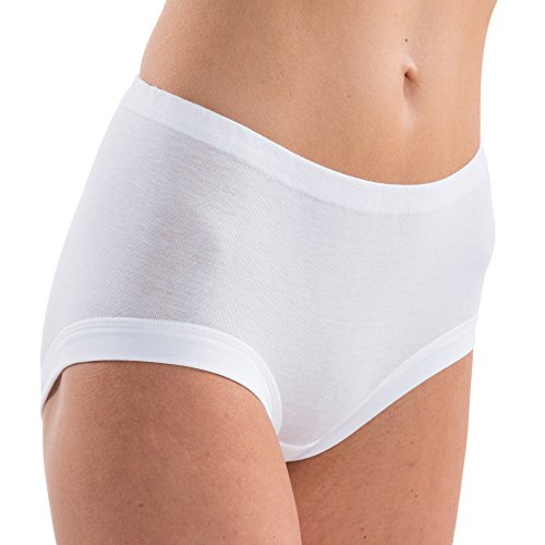 HERMKO 1140 5er Pack Damen-Taillenslip Kochfest mit Tunnelzug Schlüpfer Bio-Baumwolle, Farbe:weiß, Größe:42(M)