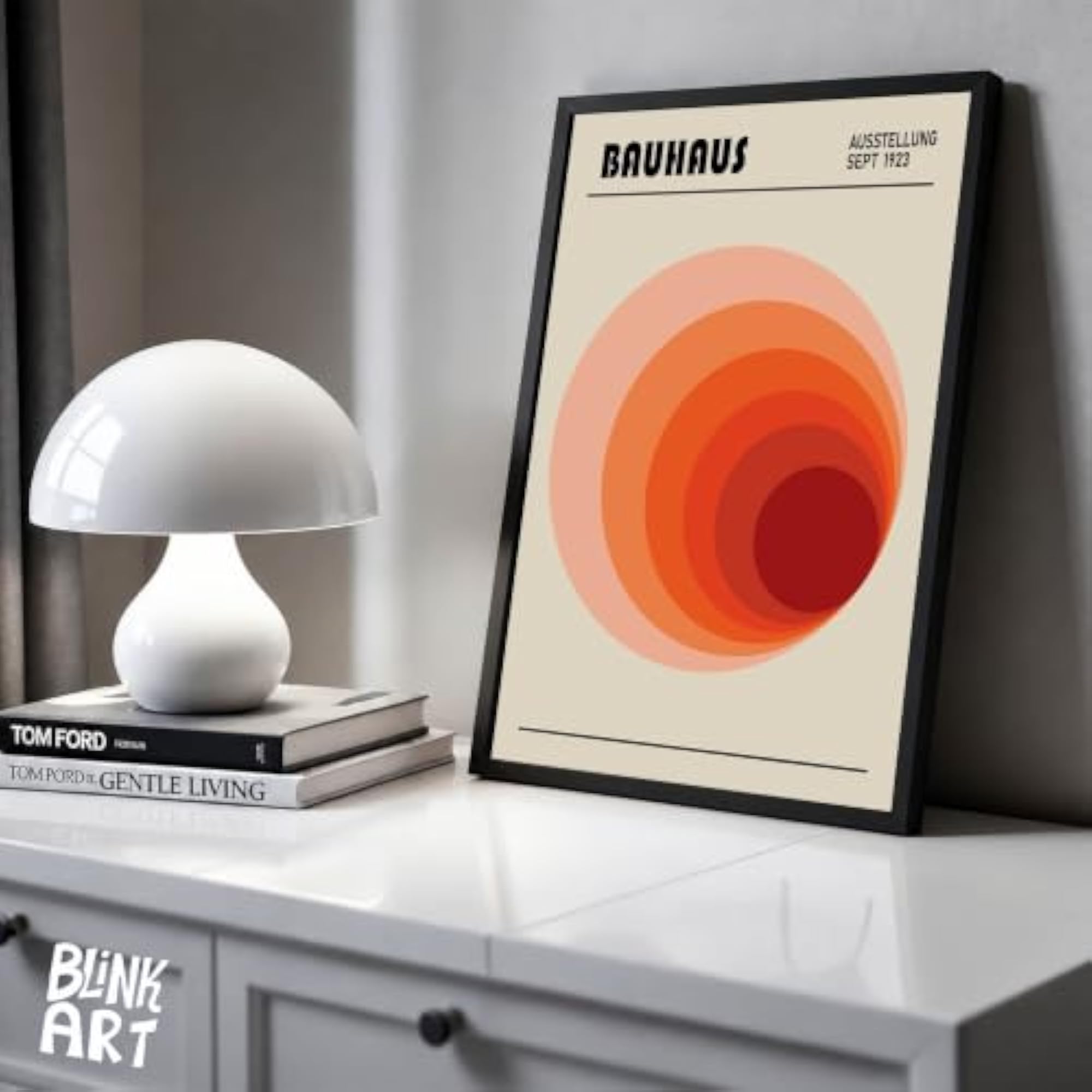 Vintage Bauhaus Geometric Poster, Framed Wall Art